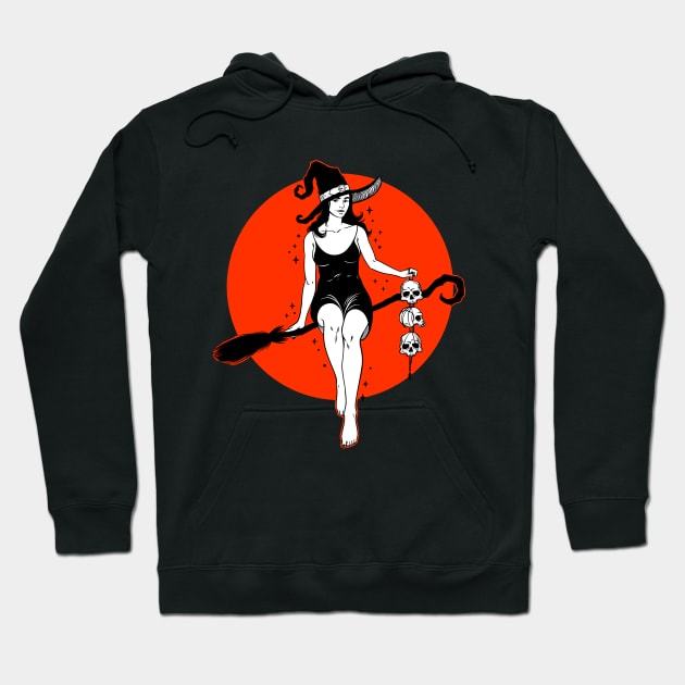 Broom Rider Witch Hoodie by OccultOmaStore